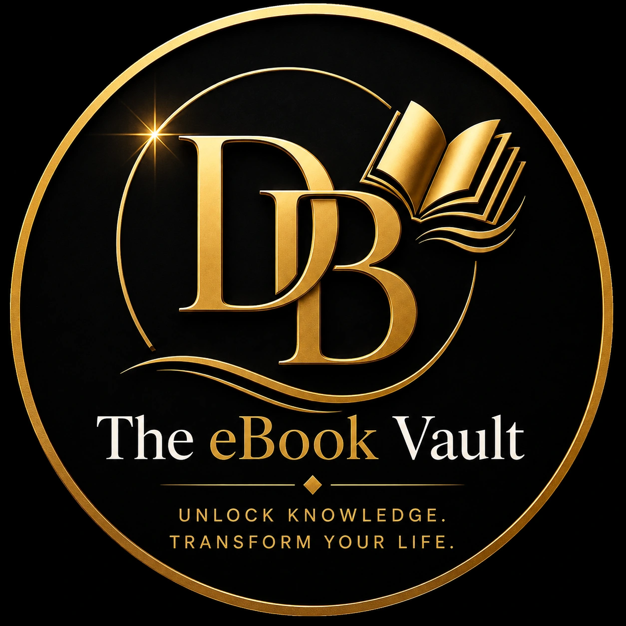 The eBook Vault black and gold DB logo